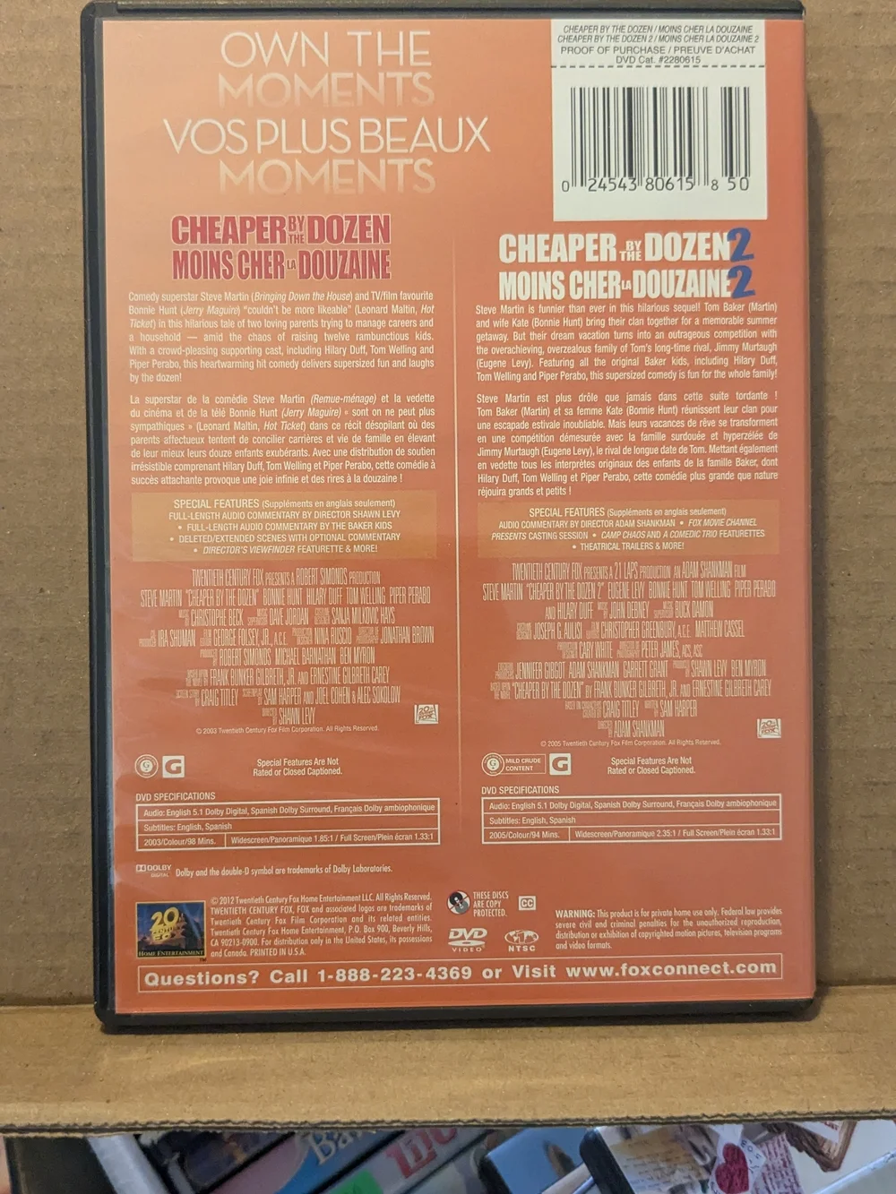 Cheaper By The Dozen 1 And 2 Dvd Movies - Picture 2 of 2